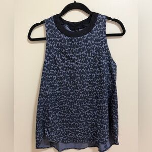 Athleta Tank Top Black and Blue Patterned Women’s Small
